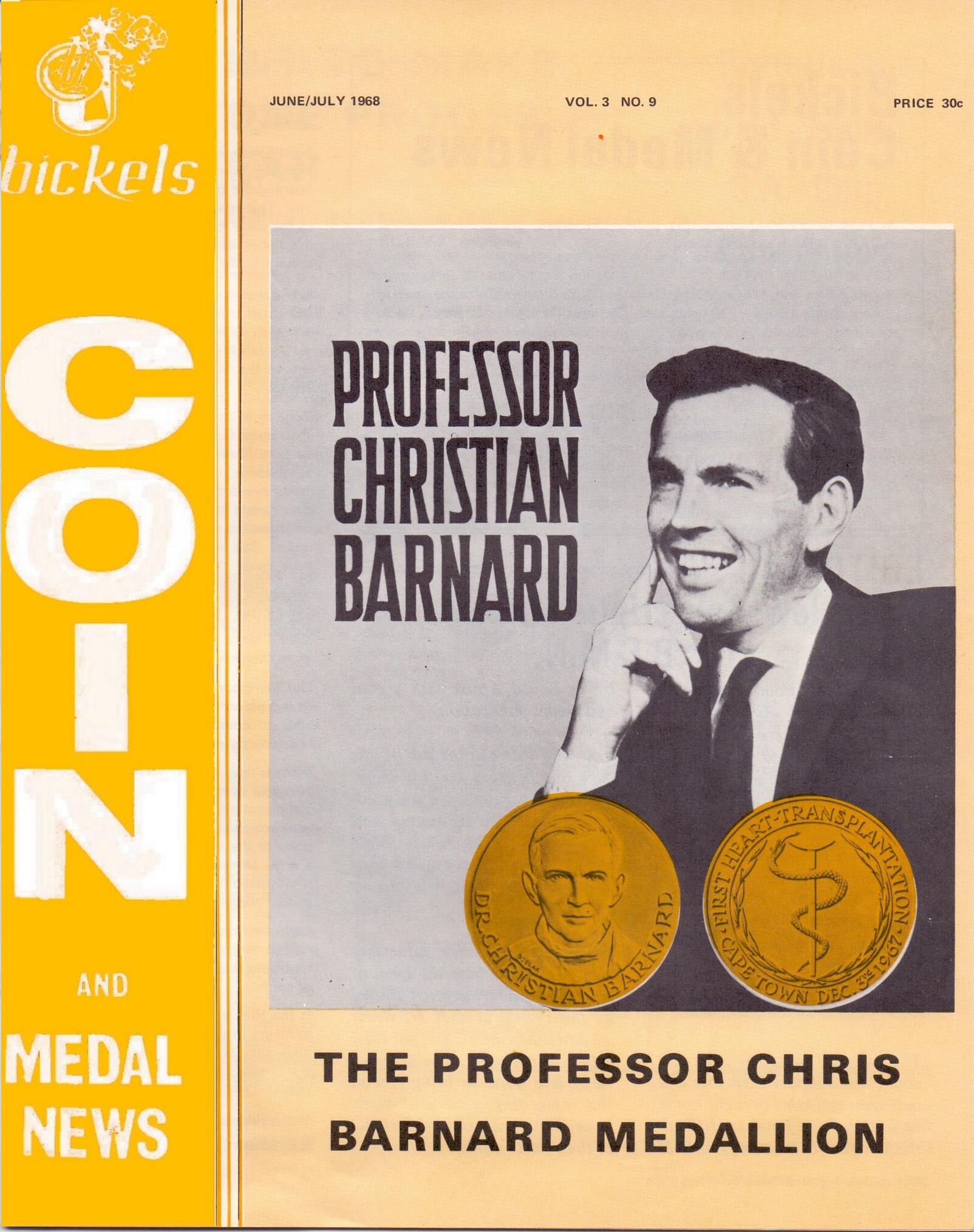 Bickels Coin & Medal News June July 1968 Vol 3 No 9